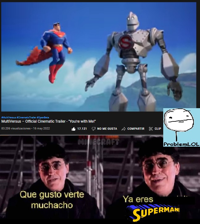 El gigante de hierro siempre sera un superman (Ojo hablo del robot de la izquierda) - meme