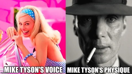 Mike Tyson's voice and physique - meme