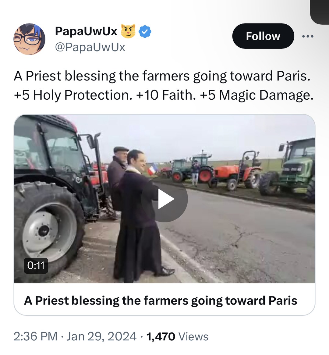 Priest casts blessing - meme