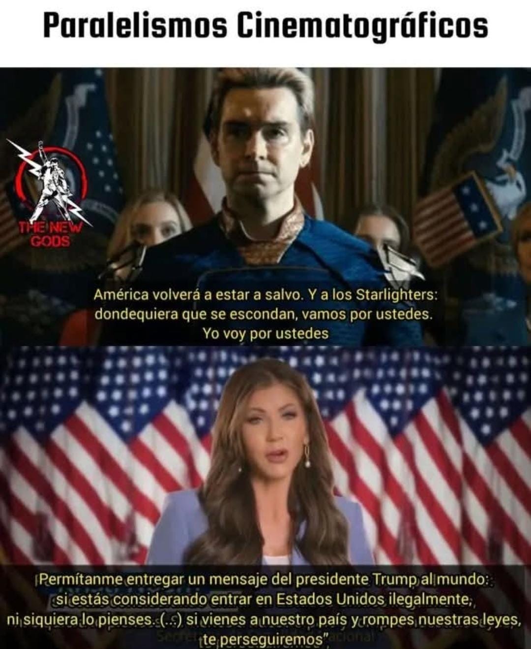 me aparecio este anuncio en la tv , raro que salga informe de gobierno de eeuu en mexico , pero en si me recordo esta escena de the boys - meme