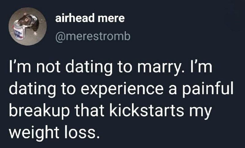 Dating just to get my heartbreak gym arc started - meme