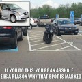 Owning a motorcycle does not mean you can park anywhere