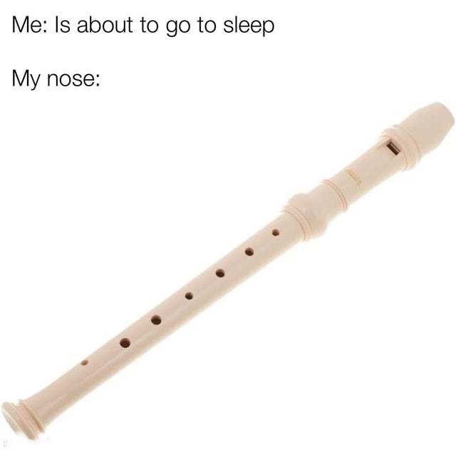 My nose when I go to sleep - meme
