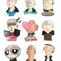 Slim Shady in different cartoon styles (p.s: I love the JOJO one very much)