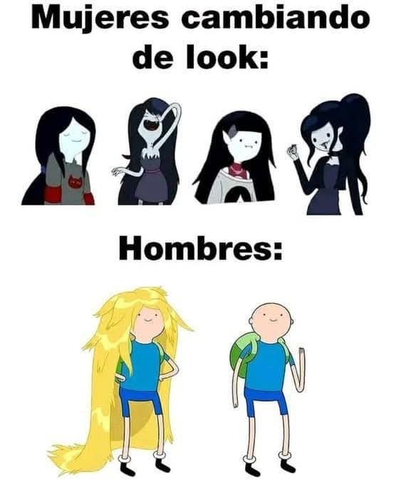 Hombres cmabiando de look - meme