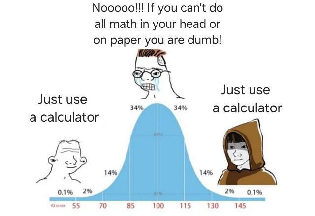 Just use a calculator - meme
