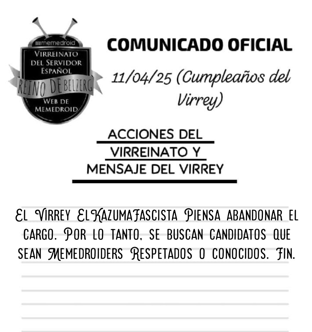 Las elecciones son el en Servidor del Virreinato. Fin. - meme