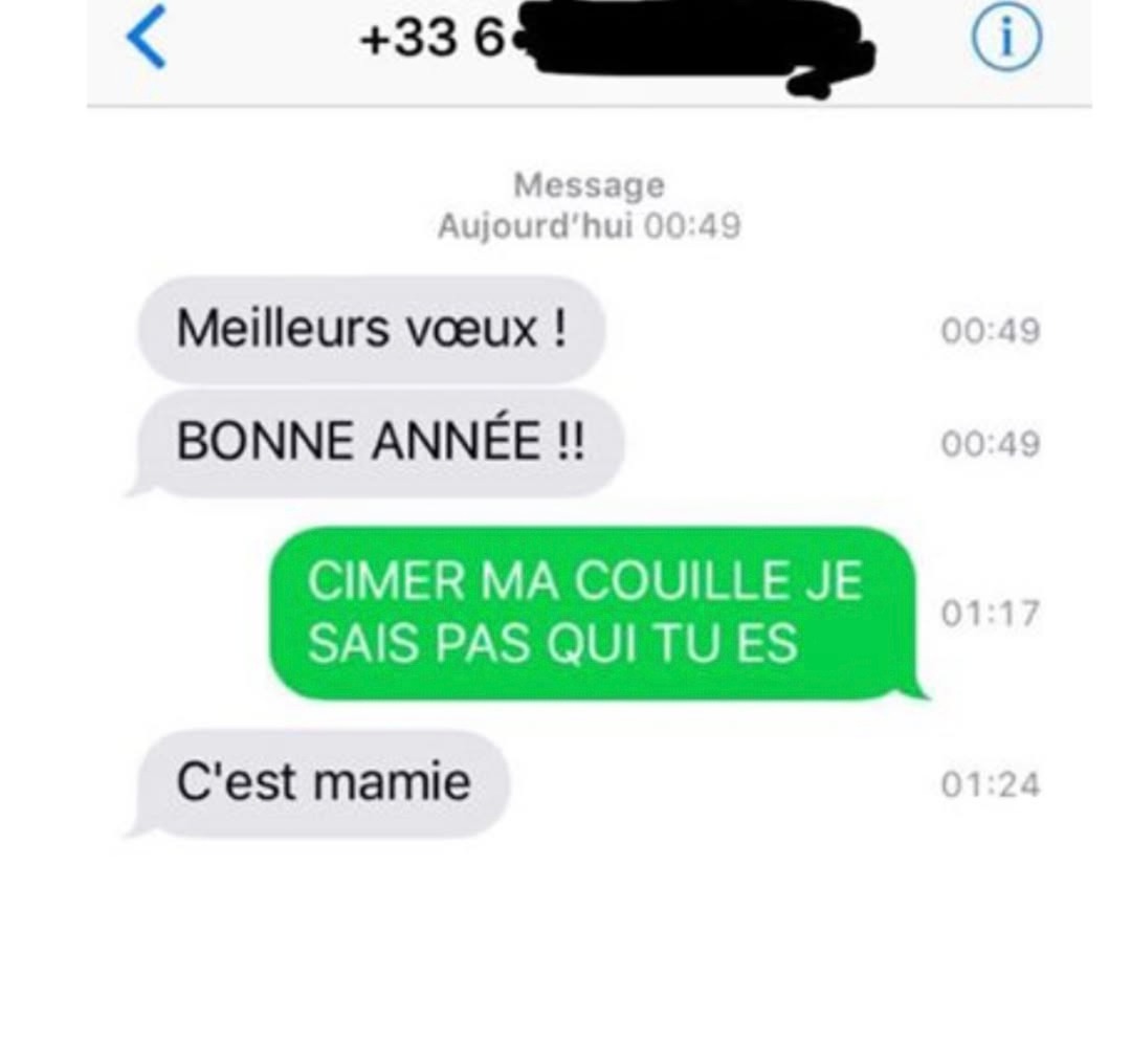 Bonne année mamie... mais t'es qui en fait ? - meme