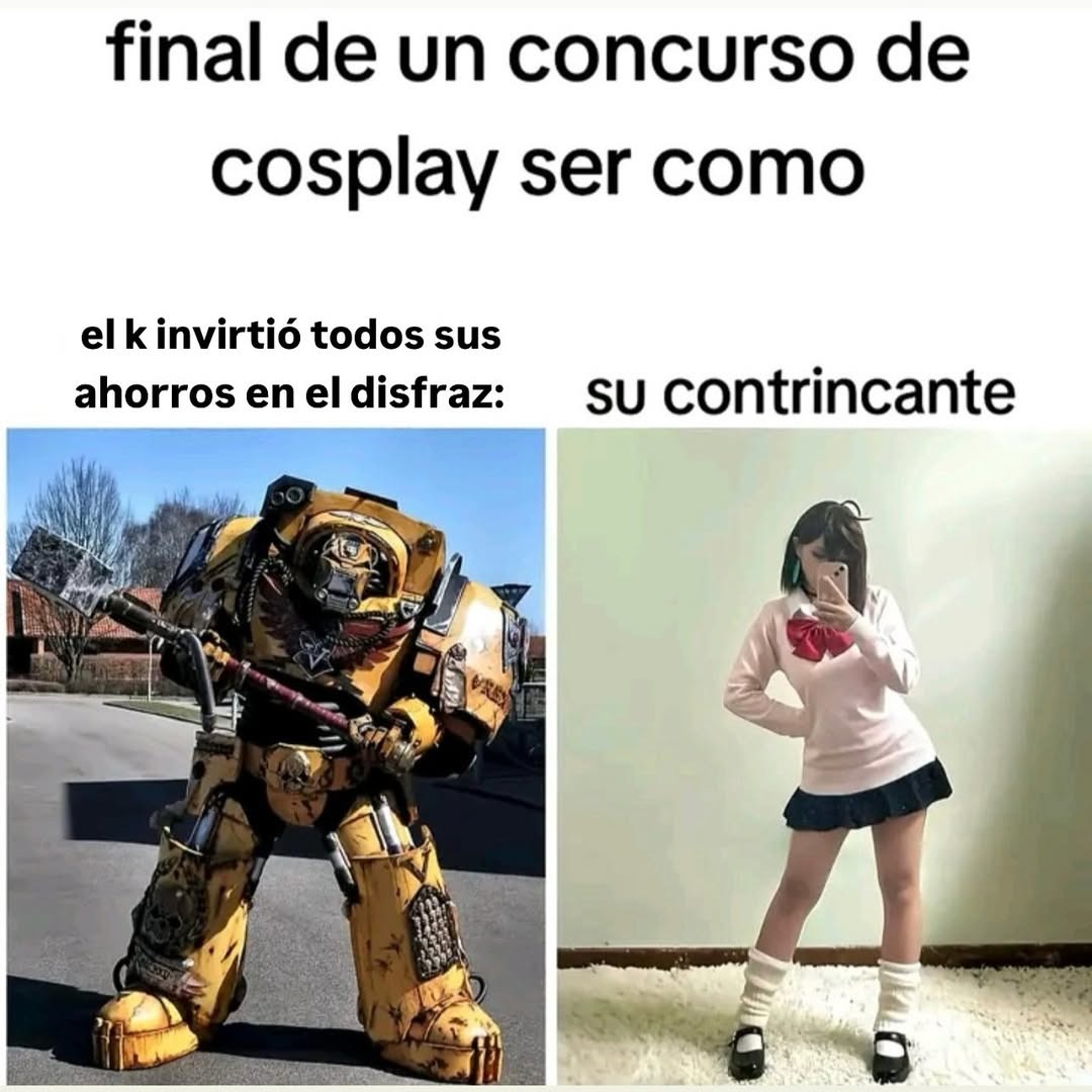 Final de cosplay: uno gastó todo su sueldo, el otro solo existió - meme