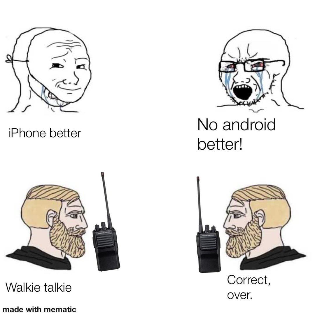 Chad Walkie Talkie enjoyers - meme