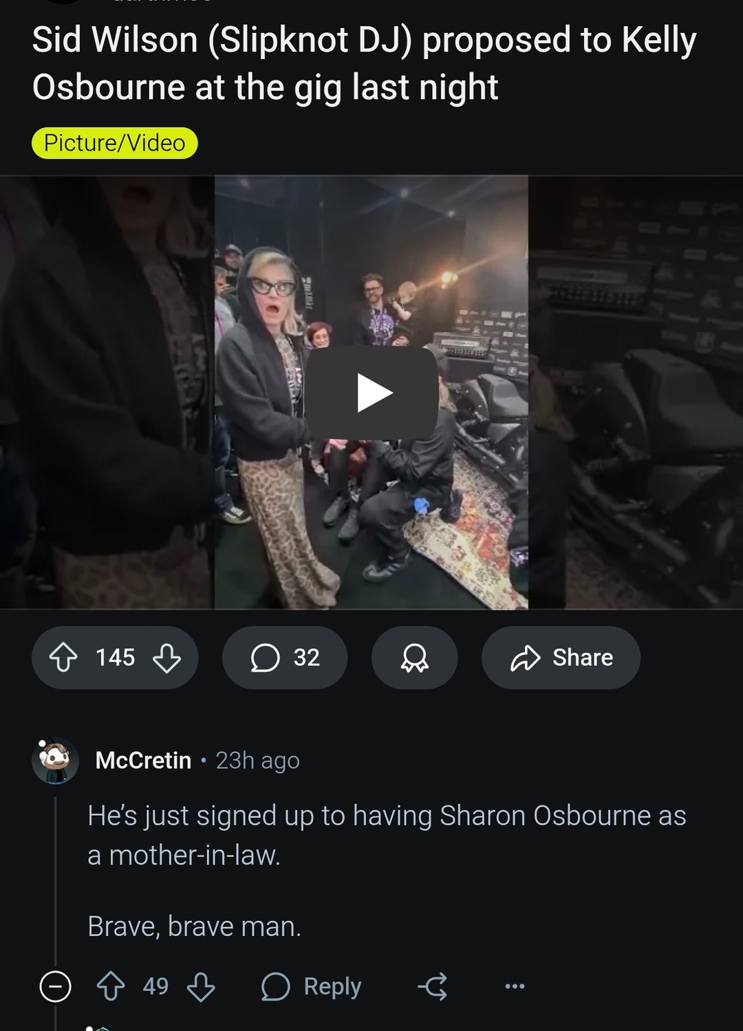 Slipknot DJ brave enough for Sharon as in-law - meme