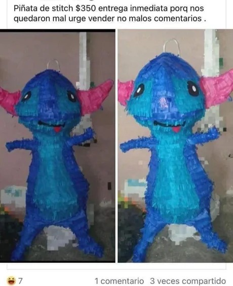 Piñata de Stitch - meme