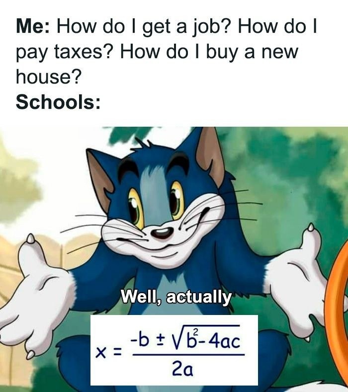 Quadratic formula can give you jobs (I guess not) - meme