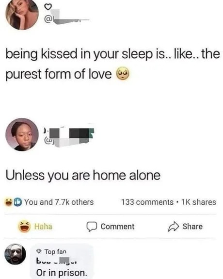 being kissed in your sleep - meme