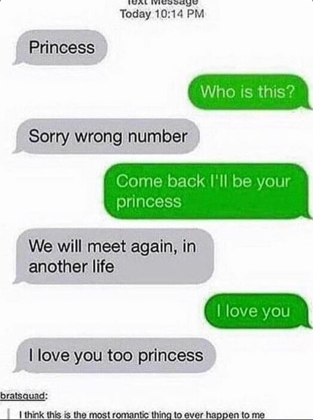 Wrong number romance, a love story in 3 texts - meme