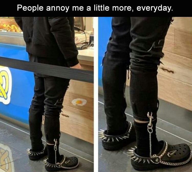 This person too. Hence his foot attire. - meme