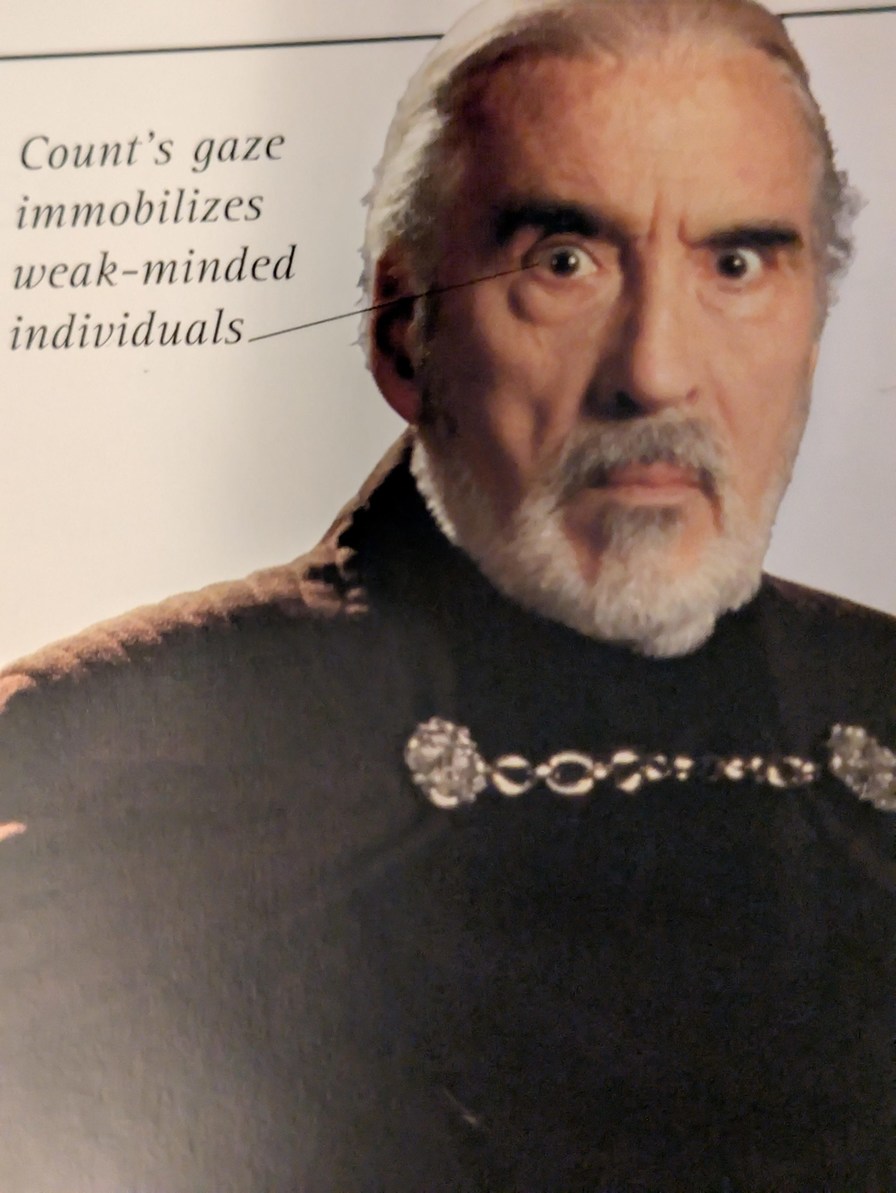Count Dooku stare freezes weak minds and ruins your day - meme