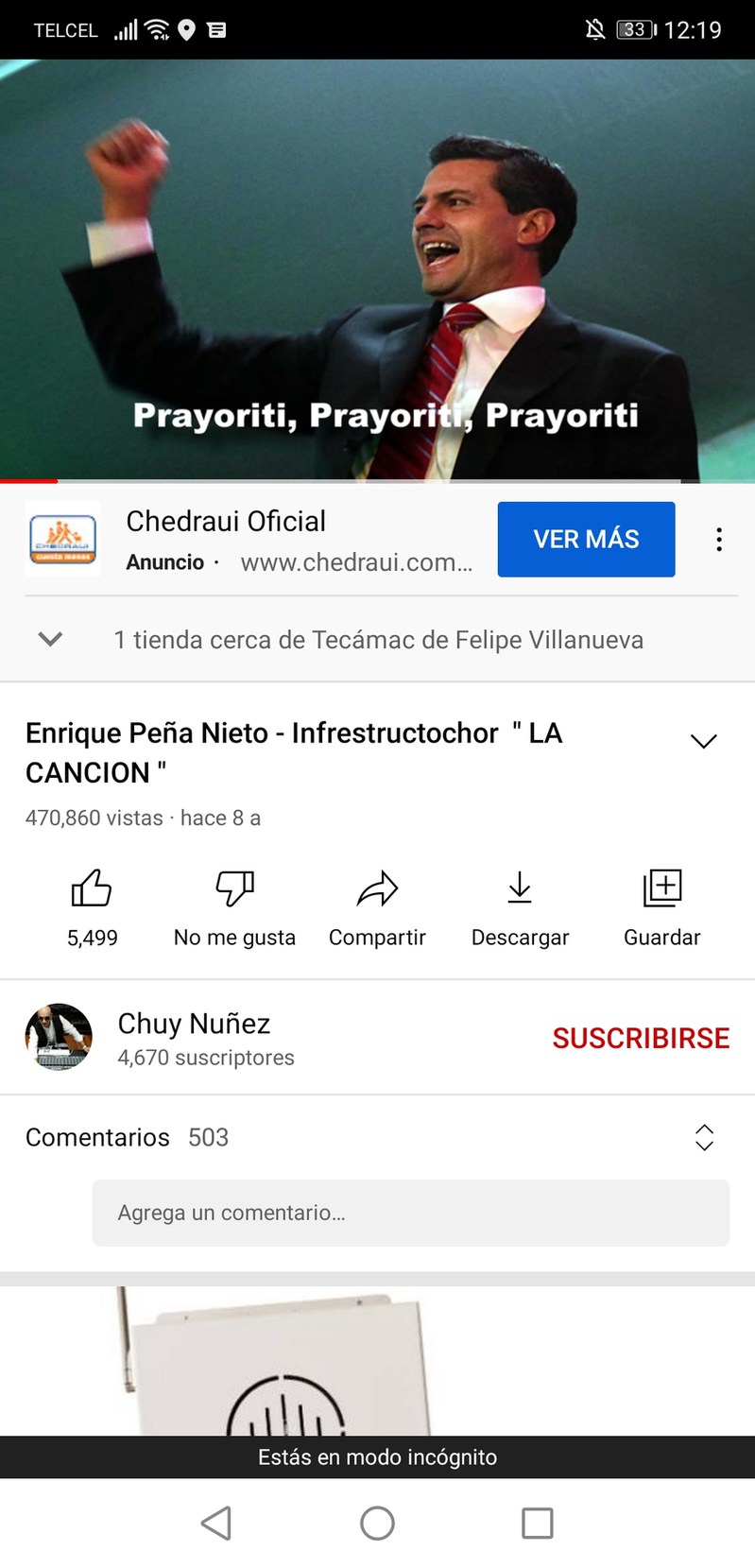 Canción: Chuy Nuñez-Infrestructochor - meme
