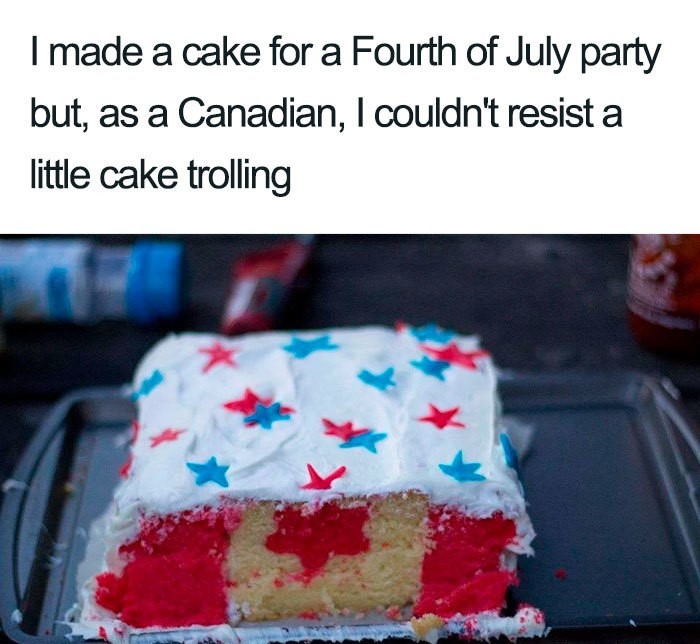 A canadian cake for a Fourth of  July party - meme