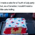 A canadian cake for a Fourth of  July party