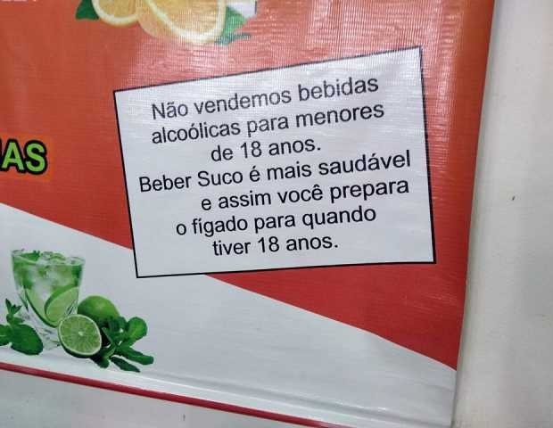 Não vendemos bebidas para menores - meme