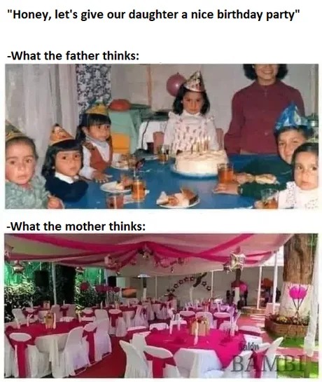 Nice birthdy party for dads and for moms - meme