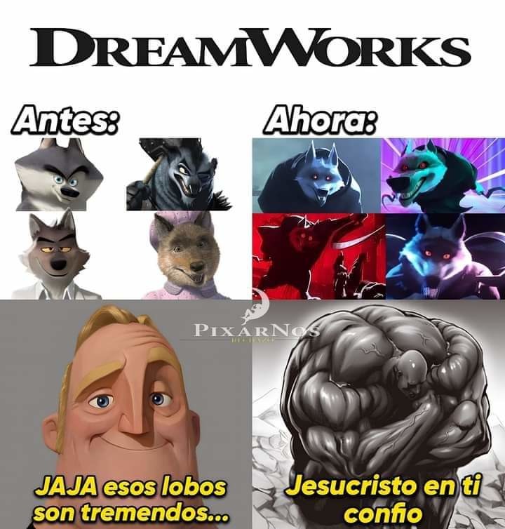 Lobos de Dreamworks  - meme
