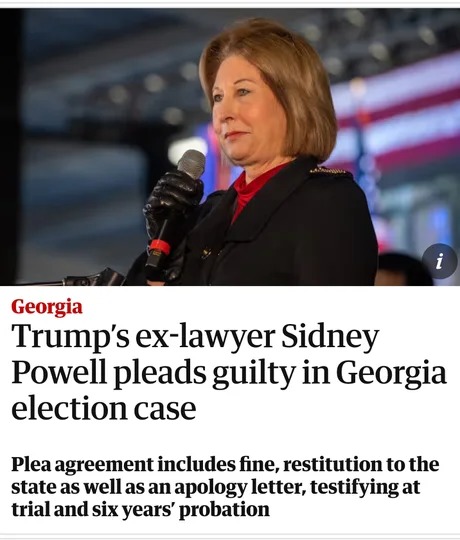 Sidney Powell pleads guilty in Georgia election case - meme