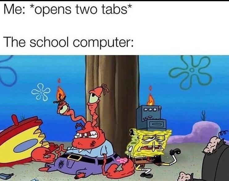 school computer - meme