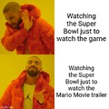Watching the Super Bowl just to watch the Mario Movie trailer