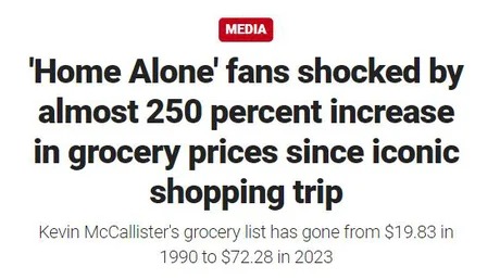 Home Alone fans shocked by almost 250 percent increase in grocery prices - meme
