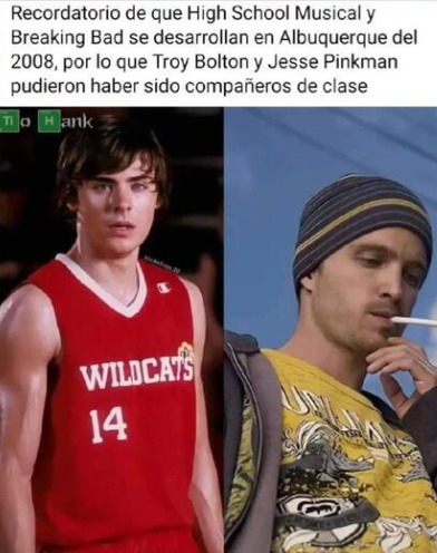 Jesse Pinkman y el de High schol musical son del mismo universo - meme