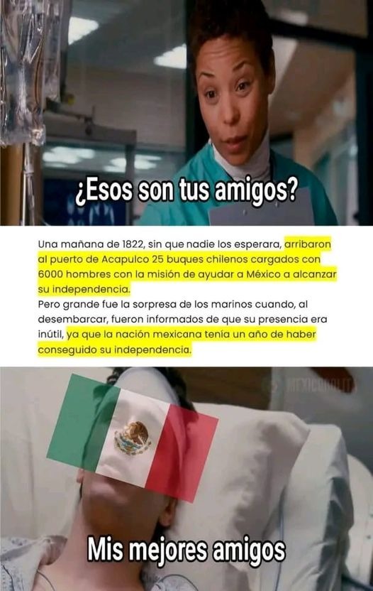 Chile apoyando a Mexico - meme