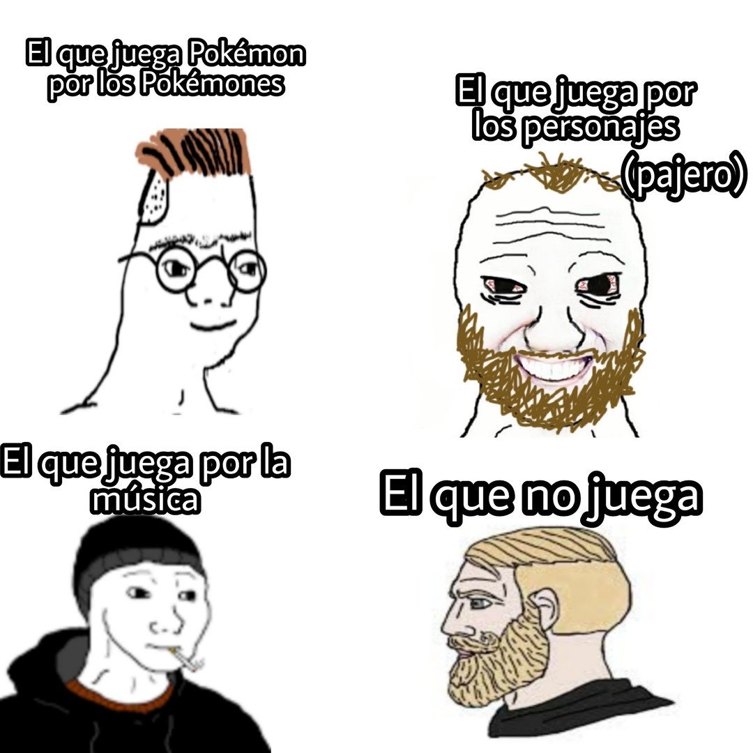 Zoomer, Coomer, Doomer y Chad - meme