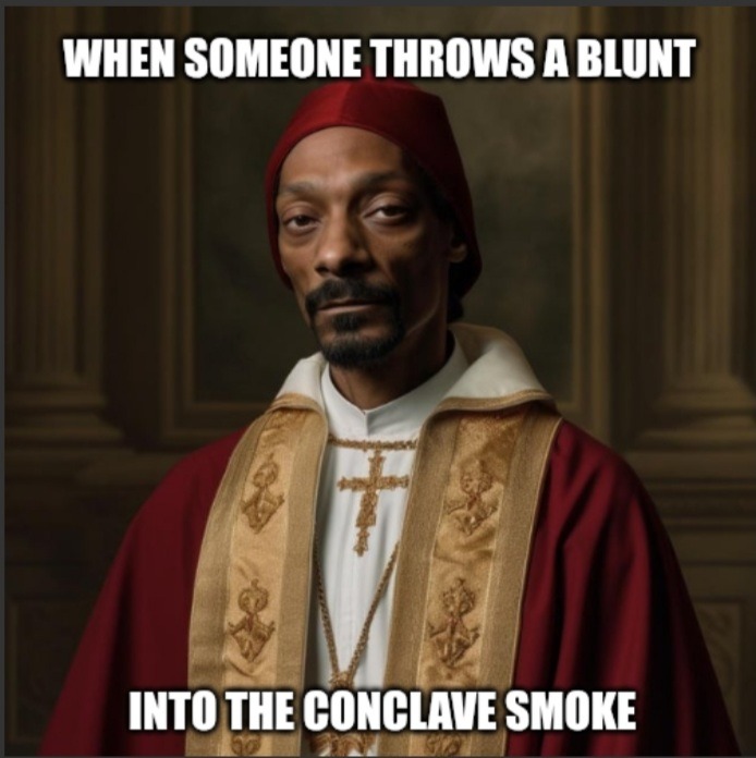 Black: No pope ---- White: New pope - meme