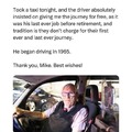 Wholesome taxi driver