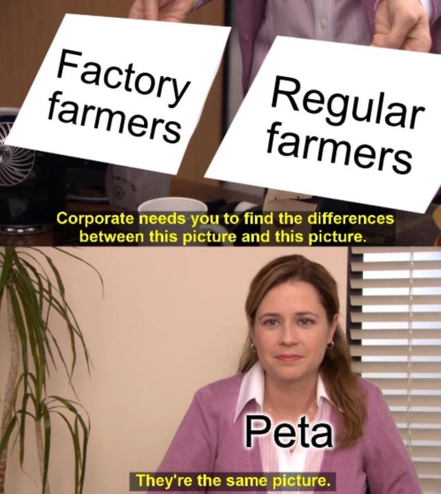 Factory and regular farmers - meme