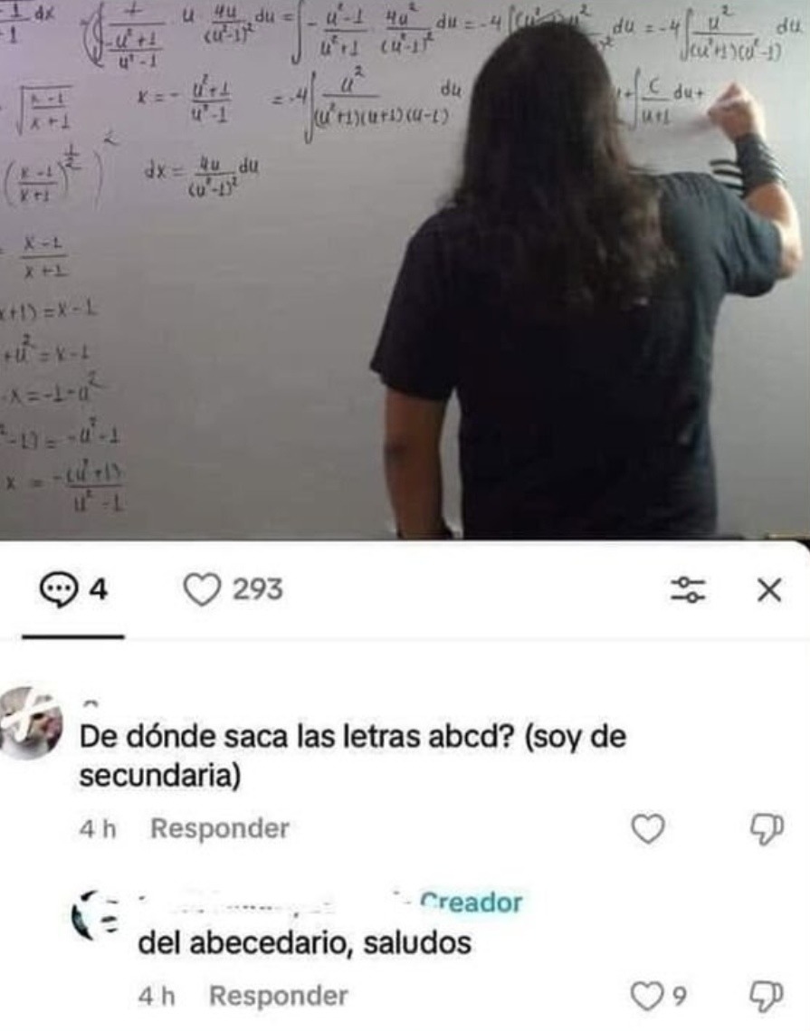 ¿De dónde saca las letras? Del multiverso escolar - meme