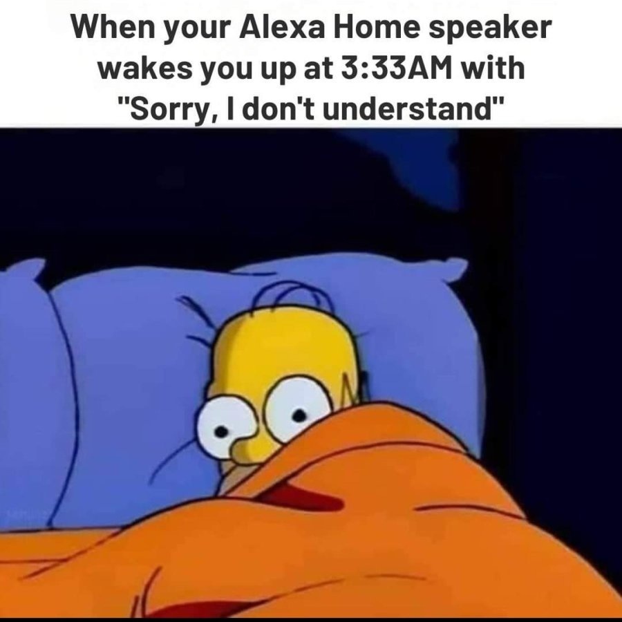 Alexa whispering at 3:33AM is exactly how I die - meme