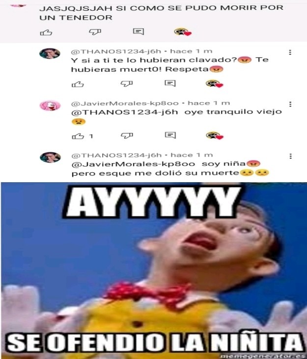 dolida por la muerte de un asesino psicópata - meme