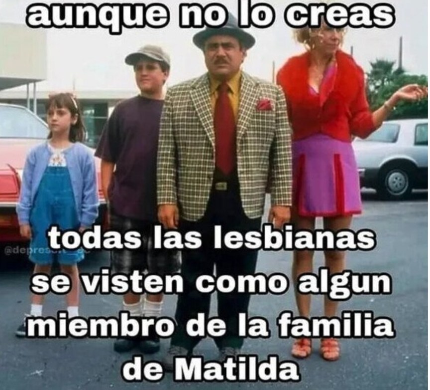 Todas las lesbianas visten como un personaje secundario de Matilda - meme