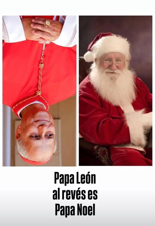 Papa León al revés: - meme