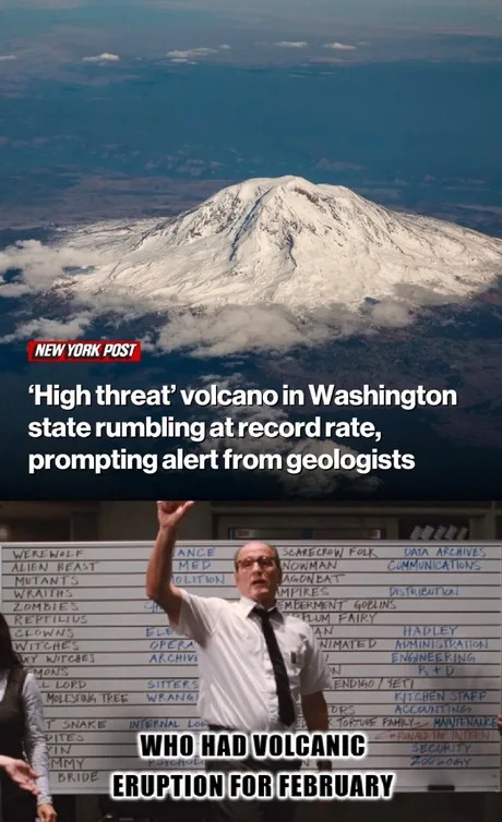 Washington volcano meme news