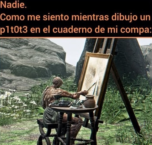 Cuando dibujo un pItOt3 en el cuaderno del compa - meme