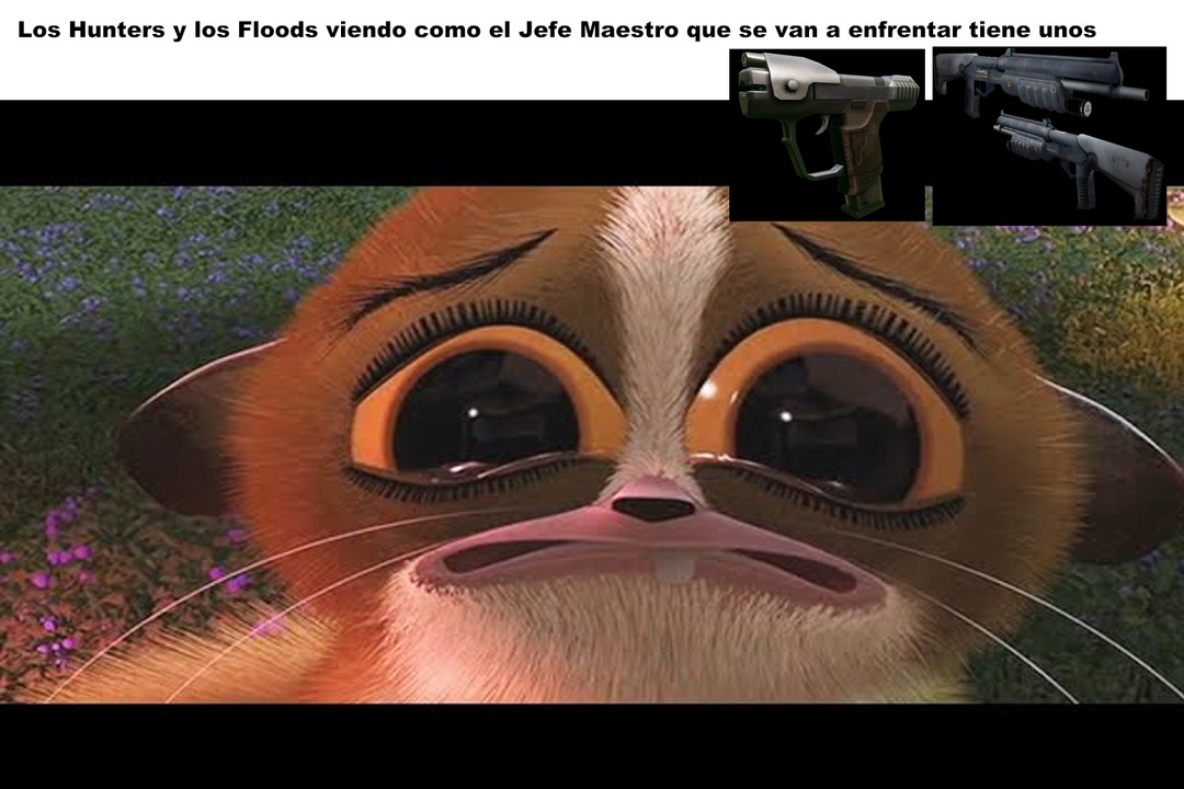 Contexto: Con hunters los mas fuertes, pero con un simple disparo por la espalda con la magnum los mandabn a visitar a 2pac, y los floods con ridiculamente fuertes, pero con un simple escopetazo los tumbas como si nada - meme