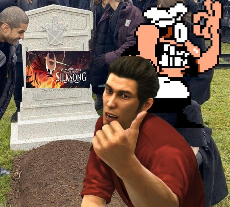 Yakuza Kiwami Hollow Knight meme