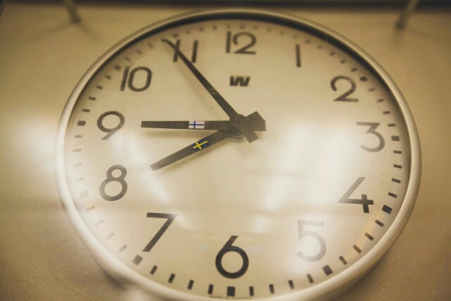 The clock on a ferry between Sweden and Finland - meme