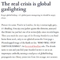 Global Gaslighting