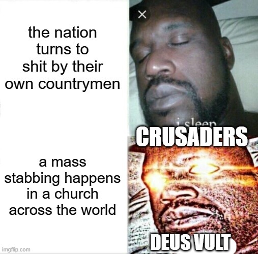 rise up brothers, deny thyself and take up thine cross - meme