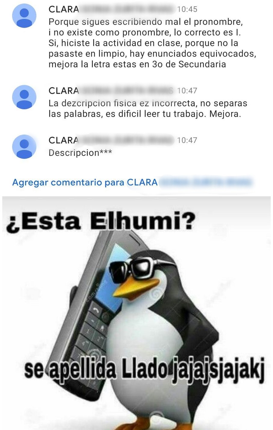 Clara humillada - meme